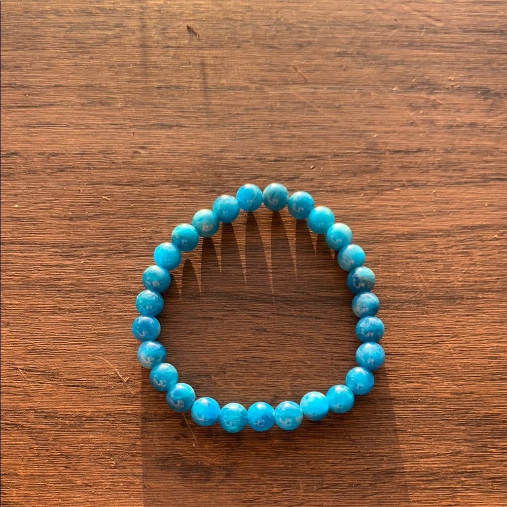 Blue apatite handmade natural crystal Bracelet